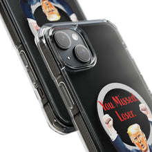 DistinctInk Clear Case for Apple iPhone, Compatible with MagSafe – Trump ‘You Missed, Loser’ Cartoon Design