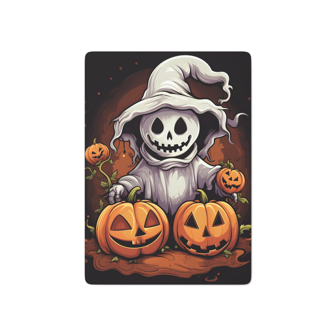 DistinctInk Playing / Poker Cards with Trick or Treat Ghost-O-Lantern Design for Halloween