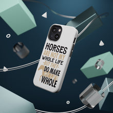 DistinctInk ToughCase for Apple iPhone, Compatible with MagSafe Charging - Horses Make My Life Whole