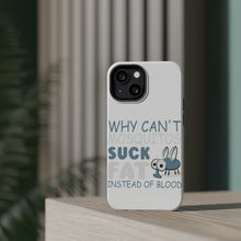 DistinctInk ToughCase for Apple iPhone, Compatible with MagSafe Charging - Why Can't Mosquitos Suck Fat Instead of Blood