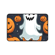 DistinctInk Desk Mat with Ghost Skeleton Spooky Pumpkins Design for Halloween