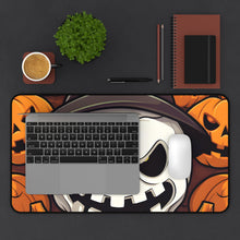 DistinctInk Desk Mat with Spooky Skeleton Pumpkin Patch Design for Halloween