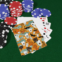 DistinctInk Playing Poker Cards with Flying Pumpkin Bats Design for Halloween