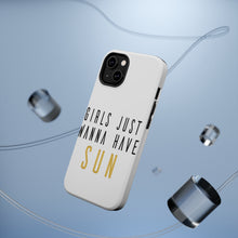 DistinctInk ToughCase for Apple iPhone, Compatible with MagSafe Charging - Girls Just Wanna Have Sun