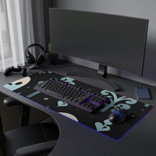 DistinctInk LED Gaming Mouse Pad with Ghastly Skeletal Shadows Design for Halloween