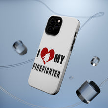 DistinctInk ToughCase for Apple iPhone, Compatible with MagSafe Charging - I Heart My Firefighter