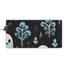 DistinctInk LED Gaming Mouse Pad with Ghastly Skeletal Shadows Design for Halloween