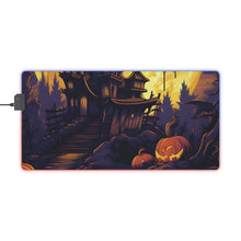 DistinctInk LED Gaming Mouse Pad with Ghostly Ghouls in the Graveyard Design for Halloween