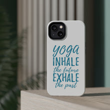 DistinctInk ToughCase for Apple iPhone, Compatible with MagSafe Charging - Yoga Inhale the Future Exhale the Past