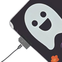 DistinctInk LED Gaming Mouse Pad with Skeletal Ghostly Pumpkins Design for Halloween