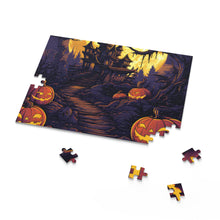 DistinctInk Jigsaw Puzzle with Ghostly Ghouls in the Graveyard Design for Halloween