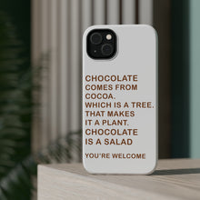 DistinctInk ToughCase for Apple iPhone, Compatible with MagSafe Charging - Chocolate Comes From Cocoa Is A Salad