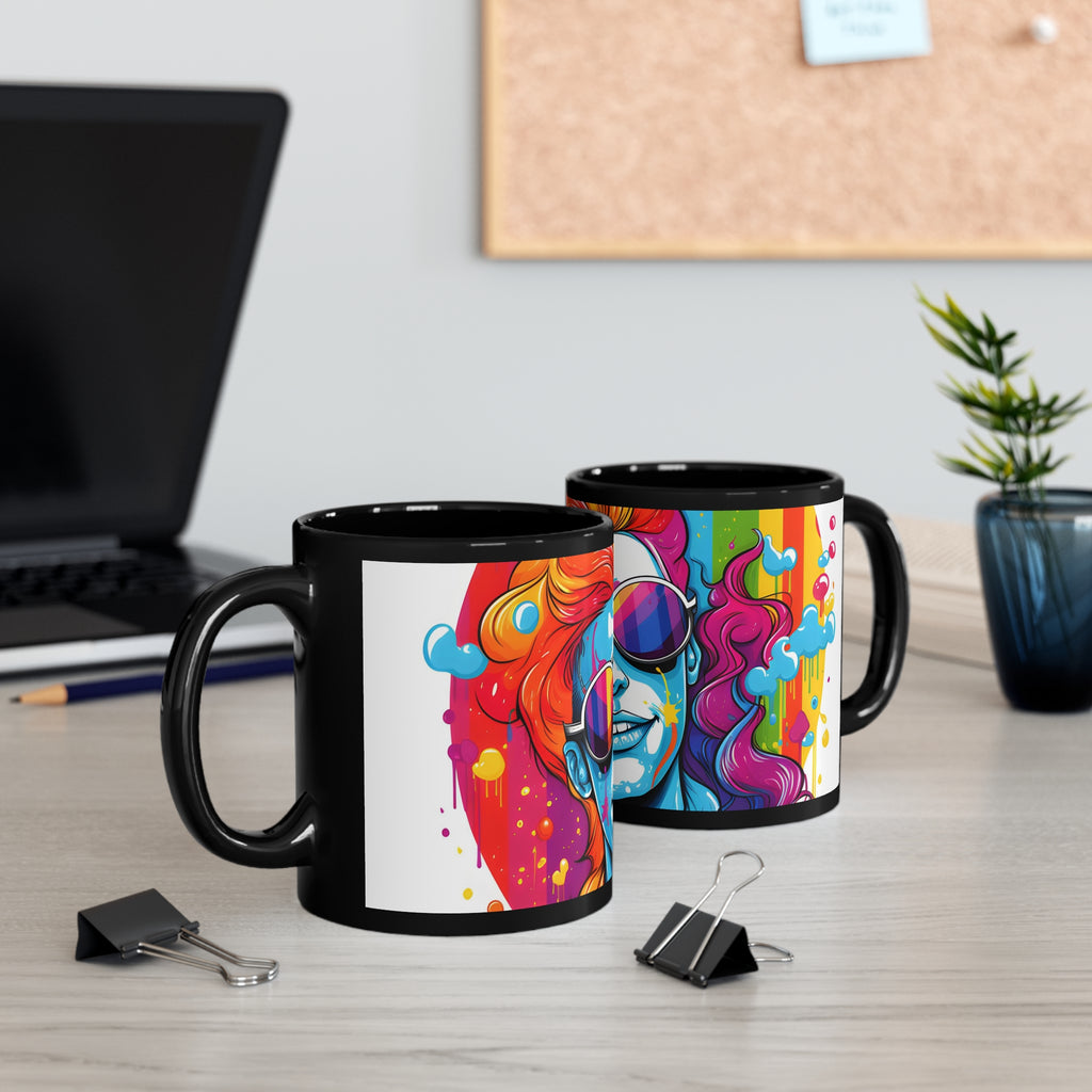 Black Coffee Mug - Leading with Courage and Grace for LGBTQ+ Pride, view 5