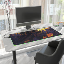 DistinctInk LED Gaming Mouse Pad with Ghostly Ghouls in the Graveyard Design for Halloween