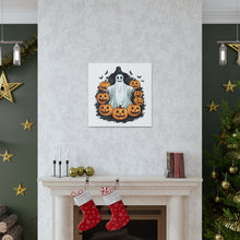 DistinctInk Canvas Wall Art with Ghost Skeleton Pumpkins Pattern for Halloween
