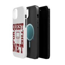 DistinctInk ToughCase for Apple iPhone, Compatible with MagSafe Charging - Quest For The Net Basketball