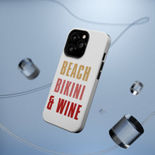 DistinctInk ToughCase for Apple iPhone, Compatible with MagSafe Charging - Beach Bikini & Wine