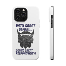 DistinctInk ToughCase for Apple iPhone, Compatible with MagSafe Charging - With Great Beard Comes Great Responsibility