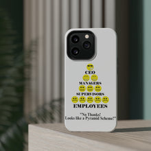 DistinctInk ToughCase for Apple iPhone, Compatible with MagSafe Charging - No Thanks Looks Like a Pyramid Scheme