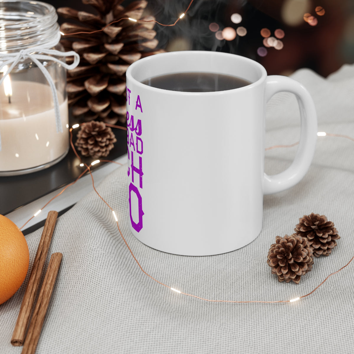 Glossy White Coffee / Tea Mug - Not Just a Princess But a Bad Bitch Too, view 4