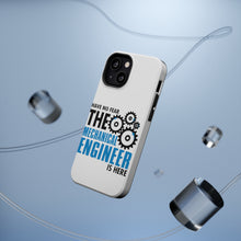 DistinctInk ToughCase for Apple iPhone, Compatible with MagSafe Charging - No Fear Mechanical Engineer is Here