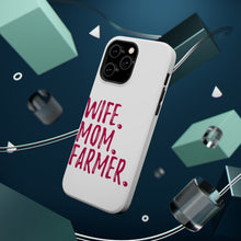 DistinctInk ToughCase for Apple iPhone, Compatible with MagSafe Charging - Wife. Mom. Farmer.