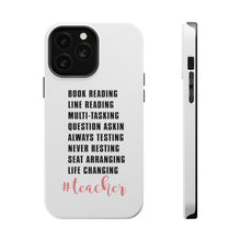 DistinctInk ToughCase for Apple iPhone, Compatible with MagSafe Charging - Teacher Book Reading Line Multi Tasking