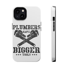 DistinctInk ToughCase for Apple iPhone, Compatible with MagSafe Charging - Plumbers Have Bigger Tools