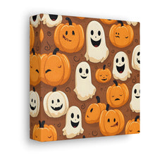 DistinctInk Canvas Wall Art with "Boo-ttifull Skeleton Cartoon Pattern Pumpkin" for Halloween