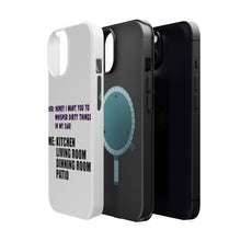 DistinctInk ToughCase for Apple iPhone, Compatible with MagSafe Charging - Whisper Dirty Things In My Ear Marriage