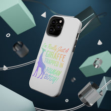 DistinctInk ToughCase for Apple iPhone, Compatible with MagSafe Charging - Just a Giraffe Trapped in a Human Body