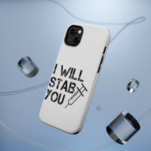 DistinctInk ToughCase for Apple iPhone, Compatible with MagSafe Charging - I Will Stab You Nurse Needle