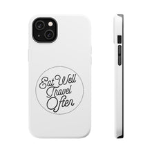 DistinctInk ToughCase for Apple iPhone, Compatible with MagSafe Charging - Eat Well, Travel Often