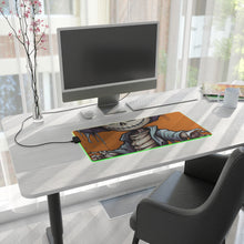 DistinctInk LED Gaming Mouse Pad with Haunted Jack-O'-Skeleton Design for Halloween