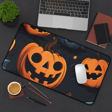 DistinctInk Desk Mat with Nightly Fright of Bats and Ghouls Design for Halloween