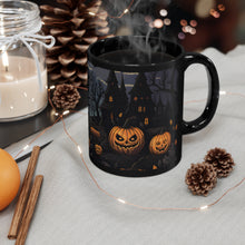 DistinctInk Black Coffee Mug - Spooky All Hallows' Eve for Halloween