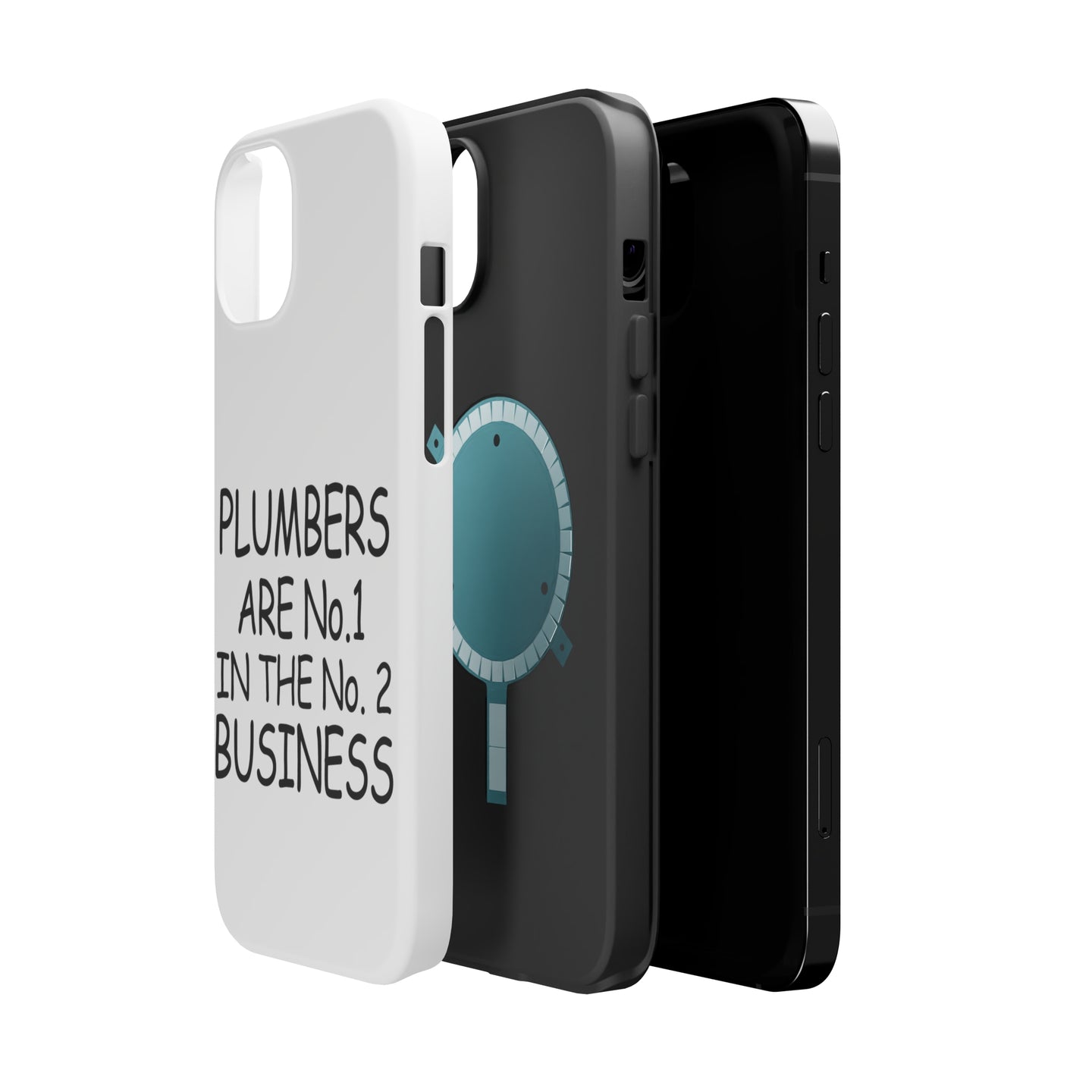 DistinctInk ToughCase for Apple iPhone, Compatible with MagSafe Charging - Plumbers #1 in the #2 Business