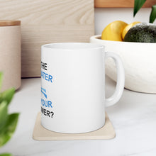 DistinctInk Glossy White Coffee / Tea Mug - I Breathe Underwater What's Your Superpower