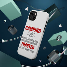 DistinctInk ToughCase for Apple iPhone, Compatible with MagSafe Charging - Camping - Friends & Marshmallows Get Toasted