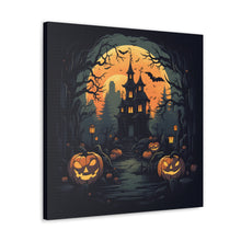 DistinctInk Canvas Wall Art with Spooky Trick or Treating for Halloween