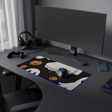 DistinctInk LED Gaming Mouse Pad with Ghost Skeleton Pumpkin Cartoon Design for Halloween