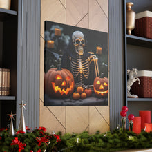 DistinctInk Canvas Wall Art with Skellington's Spooky Soiree for Halloween