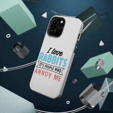DistinctInk ToughCase for Apple iPhone, Compatible with MagSafe Charging - Love Rabbits - People Annoy Me