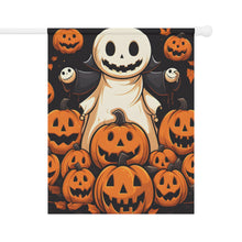 DistinctInk Garden & House Banner / Flag with Spooky Skeleton Pumpkin Patch Design for Halloween