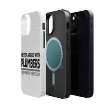 DistinctInk ToughCase for Apple iPhone, Compatible with MagSafe Charging - Never Argue with Plumbers - Know Their Crap