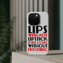 DistinctInk ToughCase for Apple iPhone, Compatible with MagSafe Charging - Lips Without Lipstick Cake Without Frosting
