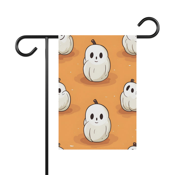 DistinctInk Garden & House Banner / Flag with Ghastly Skeleton Pumpkin adorned Design for Halloween