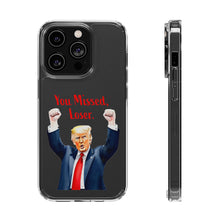 DistinctInk Clear Case for Apple iPhone or Samsung Galaxy - Trump "You Missed, Loser" Cartoon Design