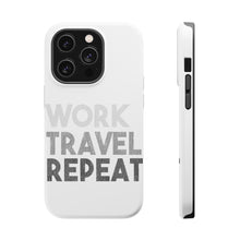 DistinctInk ToughCase for Apple iPhone, Compatible with MagSafe Charging - Work Travel Repeat