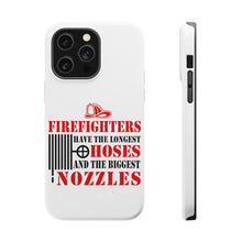 DistinctInk ToughCase for Apple iPhone, Compatible with MagSafe Charging - Firefights Have Longest Hoses and Biggest Nozzles
